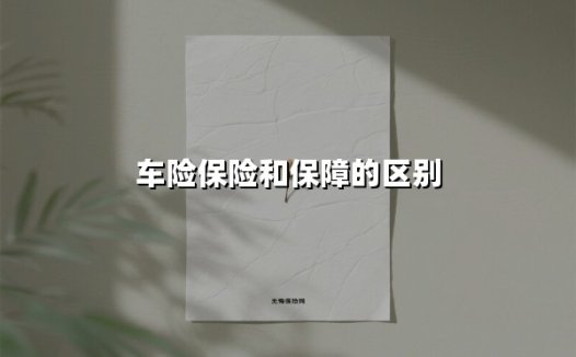 车险保险和保障的区别(2025最新权威解答)