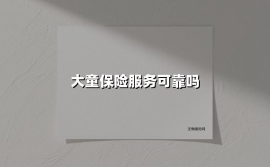 大童保险服务可靠吗(2025最新)