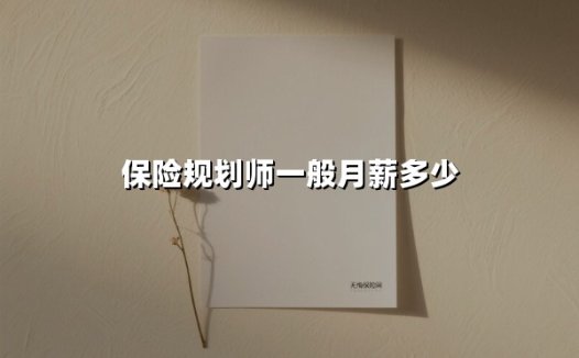 保险规划师一般月薪多少(2025最新)