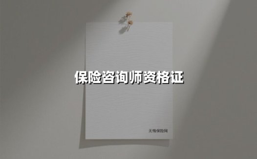 保险咨询师资格证(2025最新)