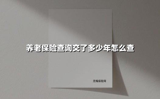 养老保险查询交了多少年怎么查(2025最新)