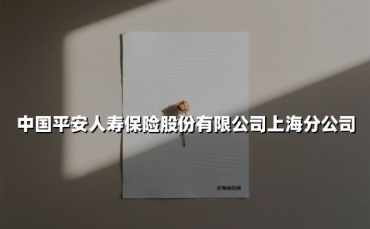 中国平安人寿保险股份有限公司上海分公司(2025最新)