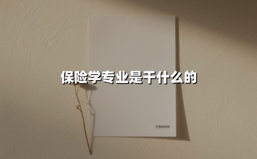 保险学专业是干什么的