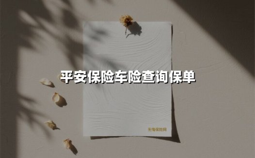 平安保险车险查询保单