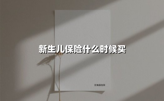 新生儿保险什么时候买