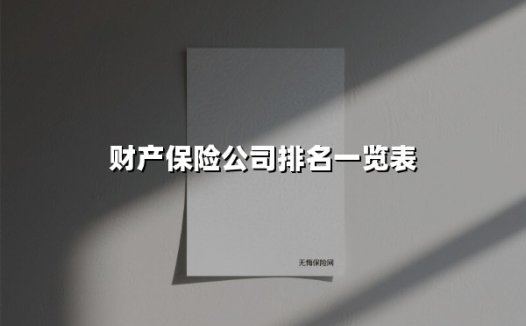 财产保险公司排名一览表