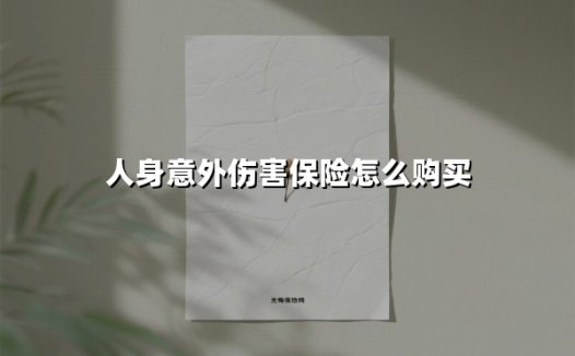 人身意外伤害保险怎么购买