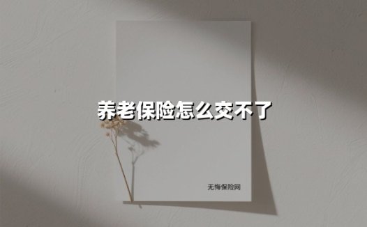 养老保险怎么交不了(2025最新)