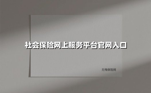 社会保险网上服务平台官网入口(2025最新)