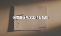 保险退保后，钱到底几个工作日到账？2024年最新流程全解析