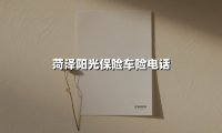 菏泽阳光保险车险电话(2025最新权威解答)