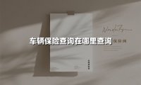 车主必看：2025年最新车辆保险查询全攻略，一文解锁3大官方渠道+5种实用方法