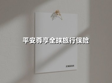 环球旅行者的安心守护——2025版平安尊享全球旅游保险全新解读