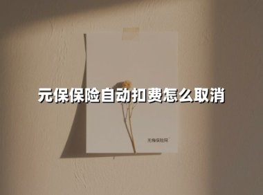 元保保险自动扣费关闭指南：手把手教你斩断"保费刺客"