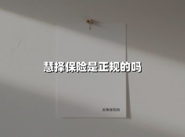 慧择保险是正规平台吗？拆解17年老牌企业的三重护城河
