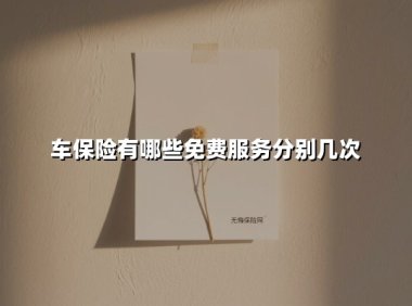 车保险有哪些免费服务分别几次(2025最新权威解答)