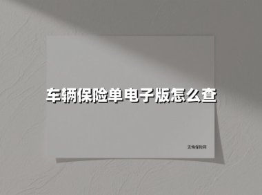 车辆保险单电子版怎么查(2025最新权威解答)