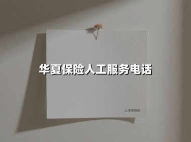 24小时守候:用华夏银行人工服务电话开启高效服务新体验