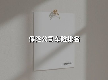 2025年十大车险公司排名：选对保险公司，保障出行无忧