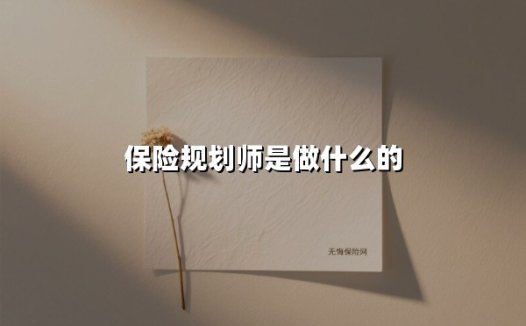 保险规划师：风险世界的私人导航员