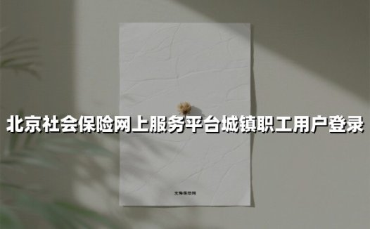2025最新指南:北京城镇职工社保平台登录与操作全攻略