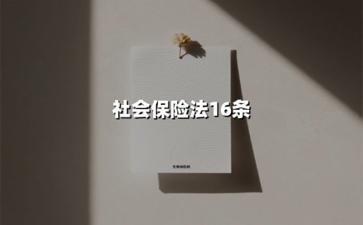 社会保险法16条(2025最新权威解答)