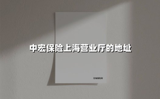 中宏保险上海营业厅全攻略：黄浦、嘉定核心网点服务指南（2025最新版）