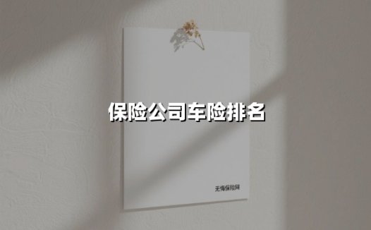 2025年十大车险公司排名:选对保险公司,保障出行无忧