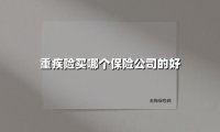 重疾险买哪个保险公司的好(2025最新权威解答)