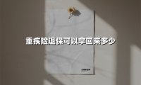重疾险退保可以拿回来多少(2025最新权威解答)
