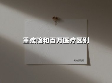 重疾险和百万医疗区别(2025最新权威解答)