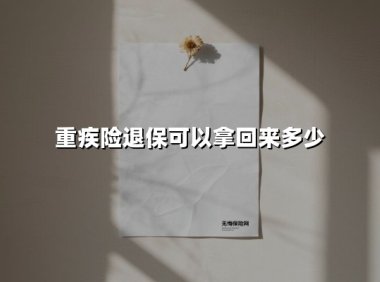 重疾险退保可以拿回来多少(2025最新权威解答)