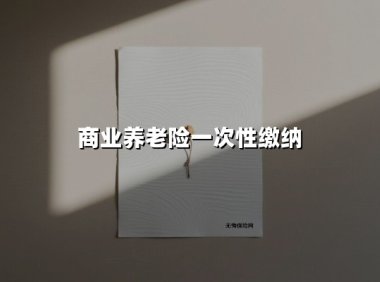 商业养老险一次性缴纳(2025最新权威解答)