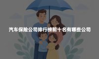 汽车保险公司排行榜前十名有哪些公司?2026年十大车险公司最新权威排名